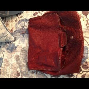 Lamb leather red handbag